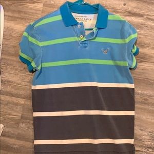 American Eagle Striped Polo